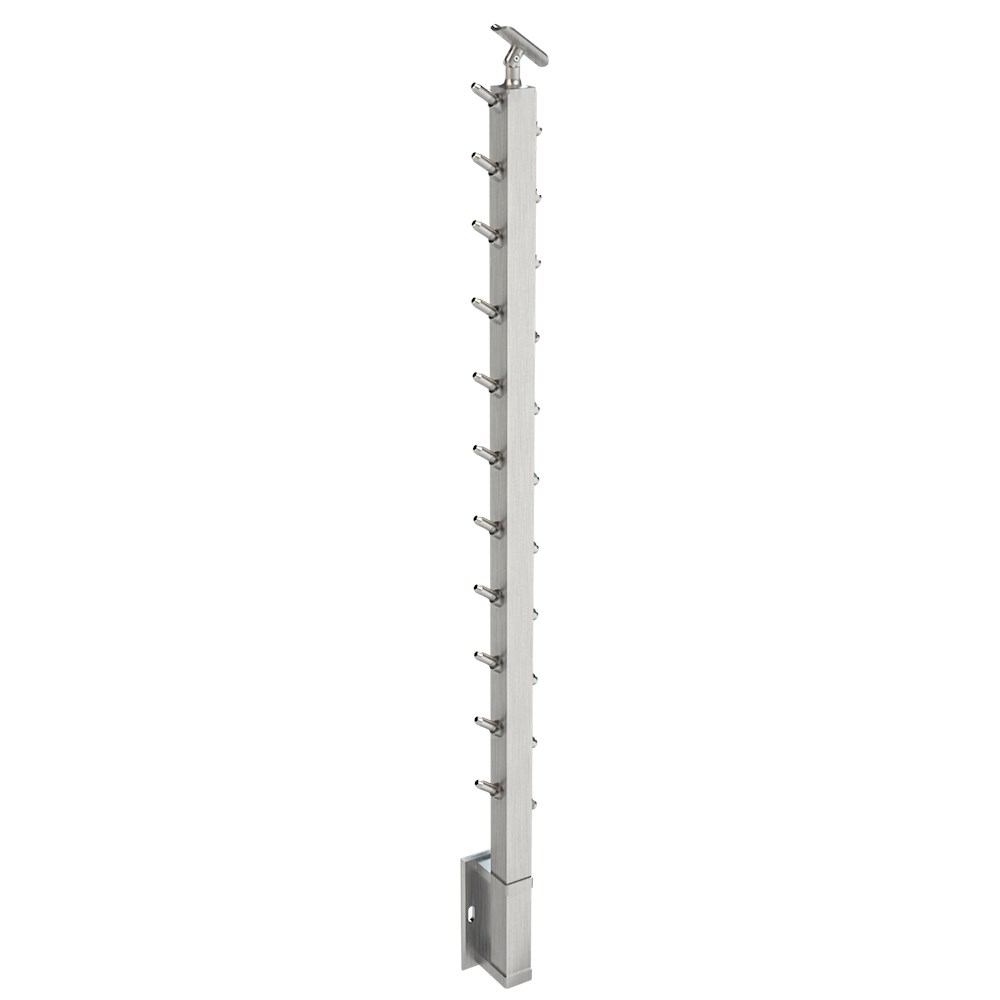 CS161/42/W - C.A.T. Fascia Mount 42" Post for 1/8" Cable and 1.67" Round Handrail