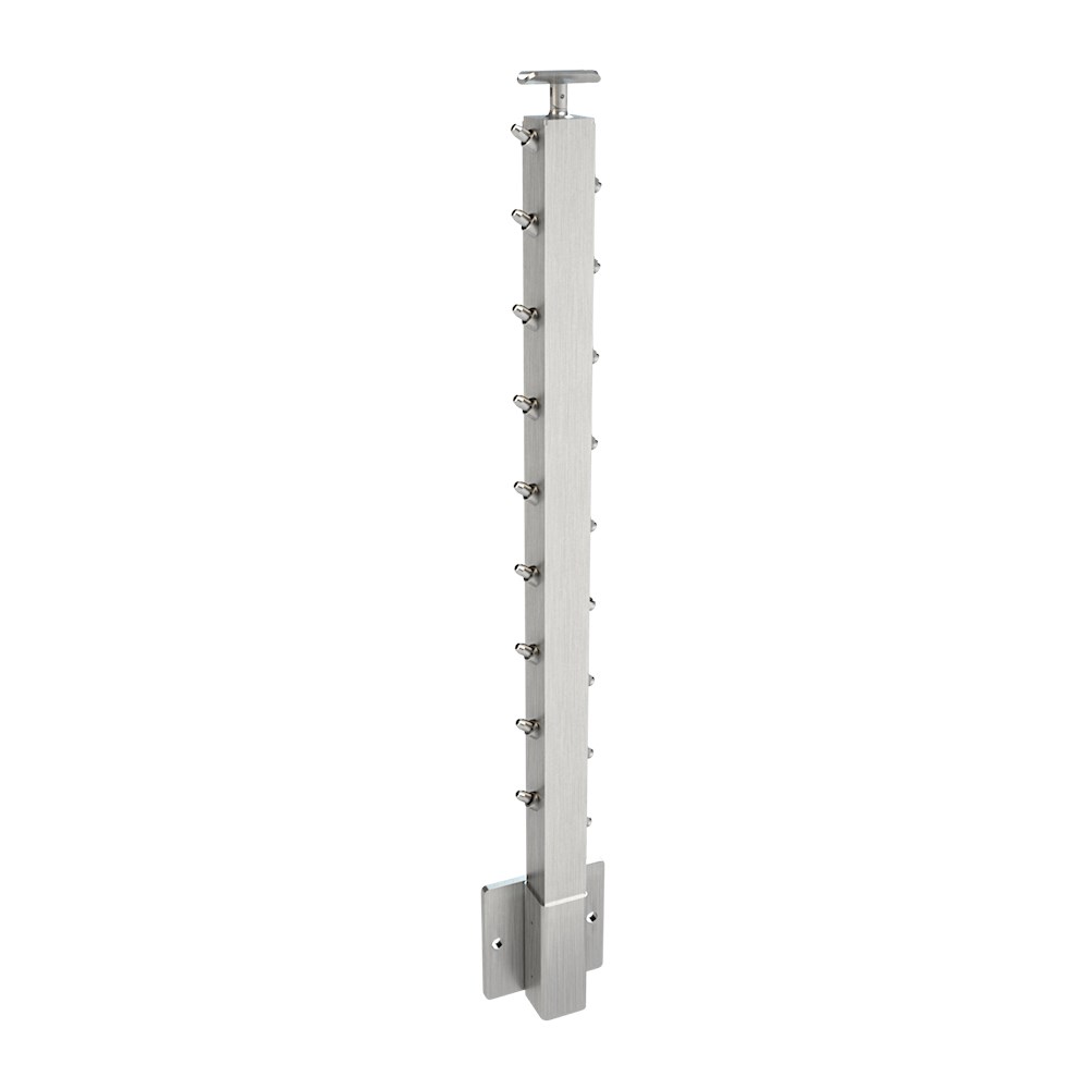 CS162/36/W - C.A.T. 2" Square Fascia Mount 36" Post for 1/8" Cable and 1.67" Round Handrail