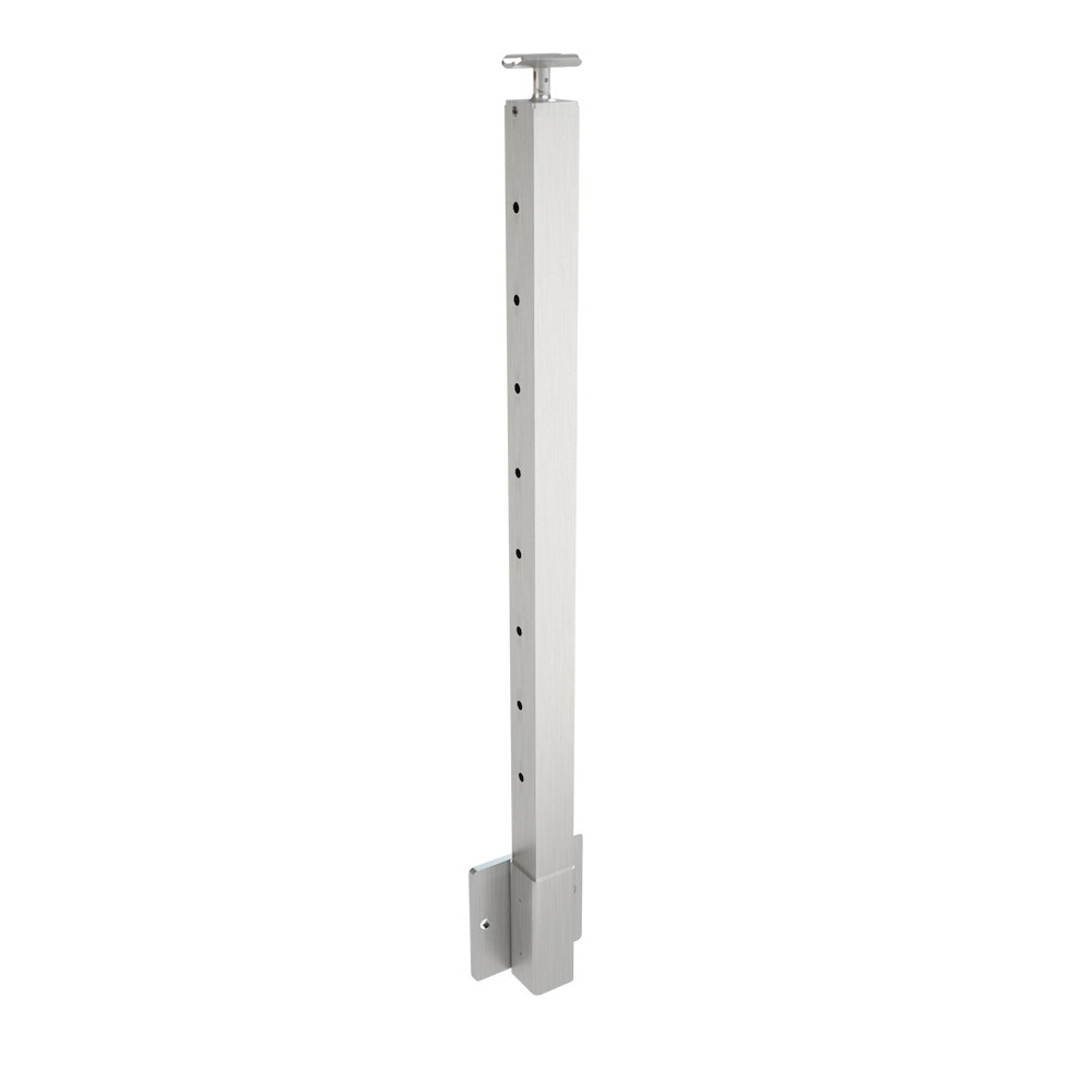 CS162/36/W - C.A.T. 2" Square Fascia Mount 36" Post for 1/8" Cable and 1.67" Round Handrail