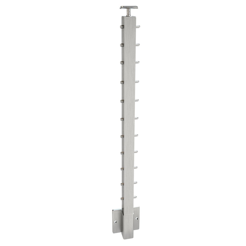 CS162/42/W - C.A.T. 2" Square Fascia Mount 42" Post for 1/8" Cable and 1.67" Round Handrail