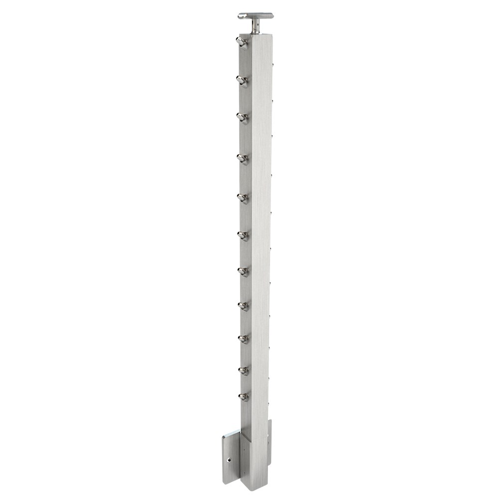 CS162/42/W - C.A.T. 2" Square Fascia Mount 42" Post for 1/8" Cable and 1.67" Round Handrail