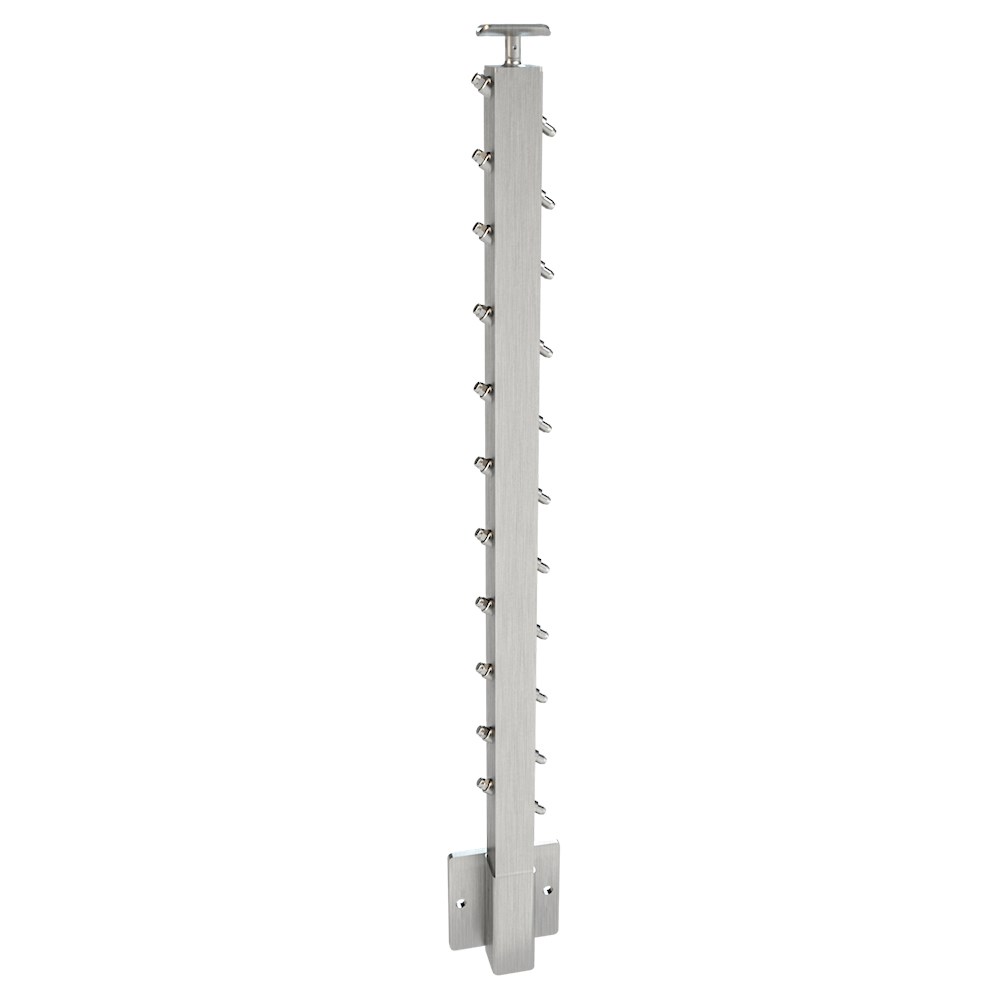 CS162/42/W - C.A.T. 2" Square Fascia Mount 42" Post for 1/8" Cable and 1.67" Round Handrail