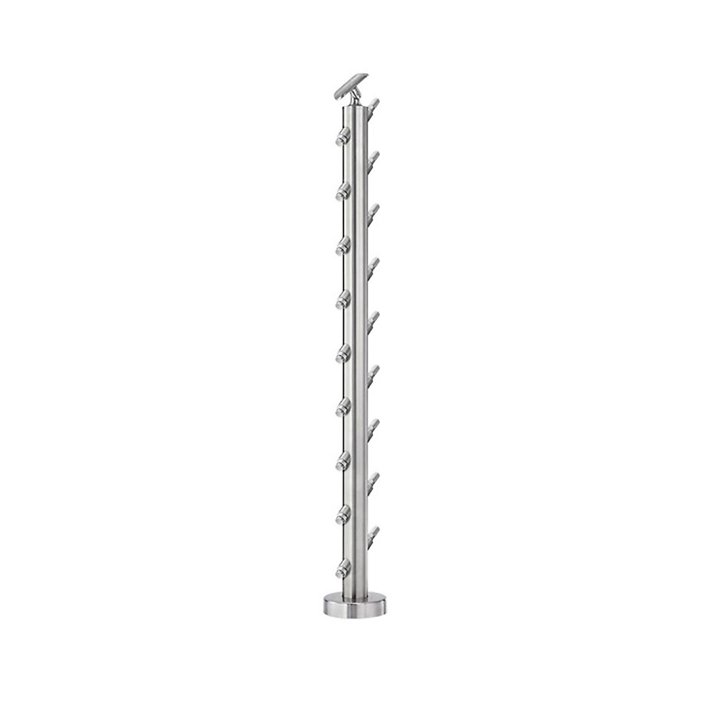 CS424/36/F - Floor Mount 36" Post for 1/8" Cable and 1.67" Round Handrail