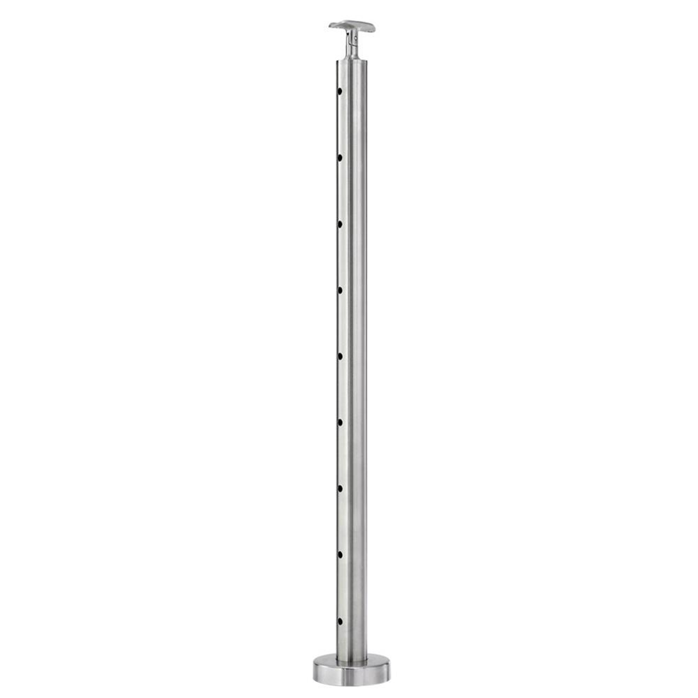 CS424/36/F/F - Floor Mount 36" Post for 1/8" Cable and Square/Rectangular Handrail