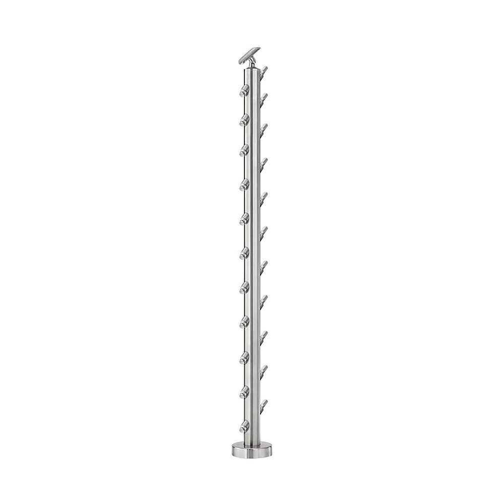 CS424/42/F - Floor Mount 42" Post for 1/8" Cable and 1.67" Round Handrail