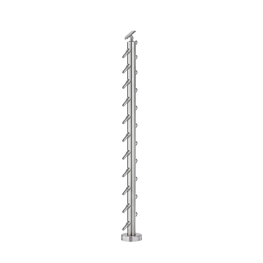 CS424/42/F - Floor Mount 42" Post for 1/8" Cable and 1.67" Round Handrail