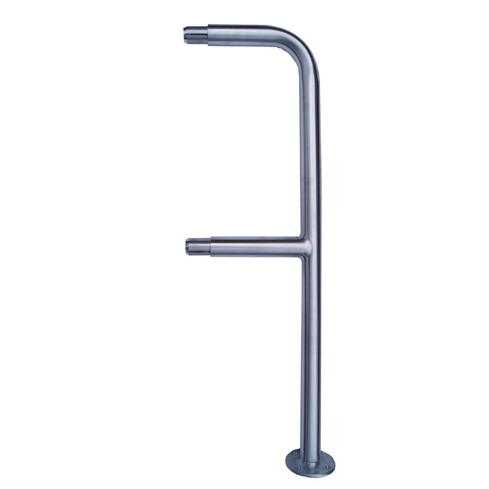 D114ID - Double Line Pre-Fabricated Brushed Aluminum Welded Posts