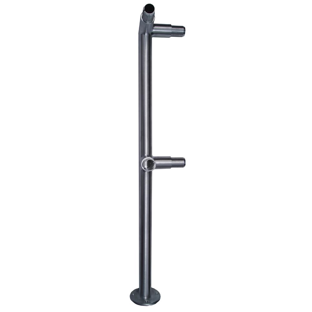 D114ID - Double Line Pre-Fabricated Brushed Aluminum Welded Posts