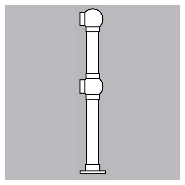 DLBPEP - Double Line Ball Posts - End Post