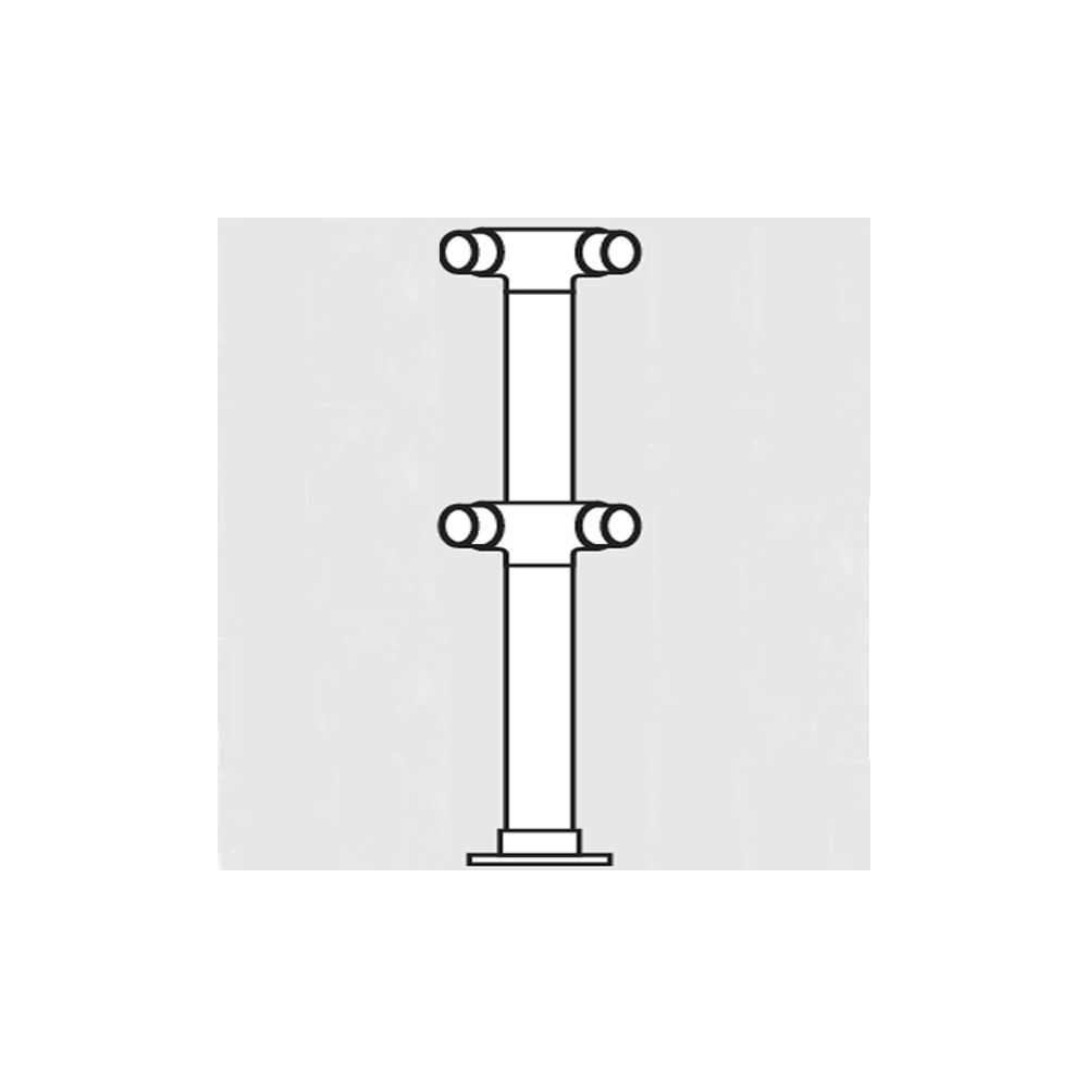 DLFPA - Double Line Flush Posts - 135 Degree Corner Post