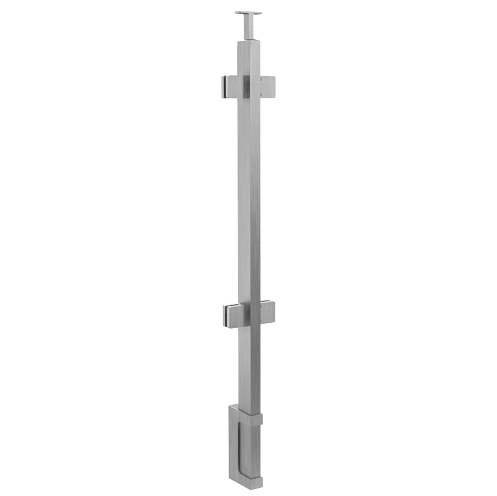 GR6030/36/W - Fascia Mount 36" Post for 3/8" or 1/2" Glass - FOR ROUND HANDRAIL