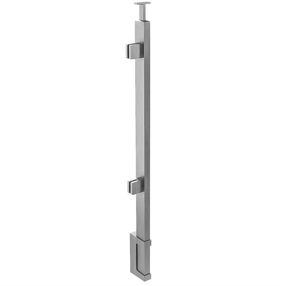 GR6030/36/W - Fascia Mount 36" Post for 3/8" or 1/2" Glass - FOR ROUND HANDRAIL