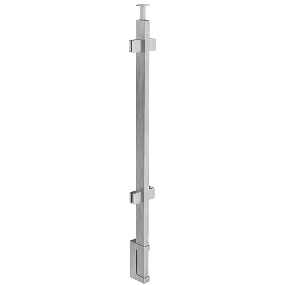 GR6030/42/W - Fascia Mount 42" Post for 3/8" or 1/2" Glass - FOR ROUND HANDRAIL