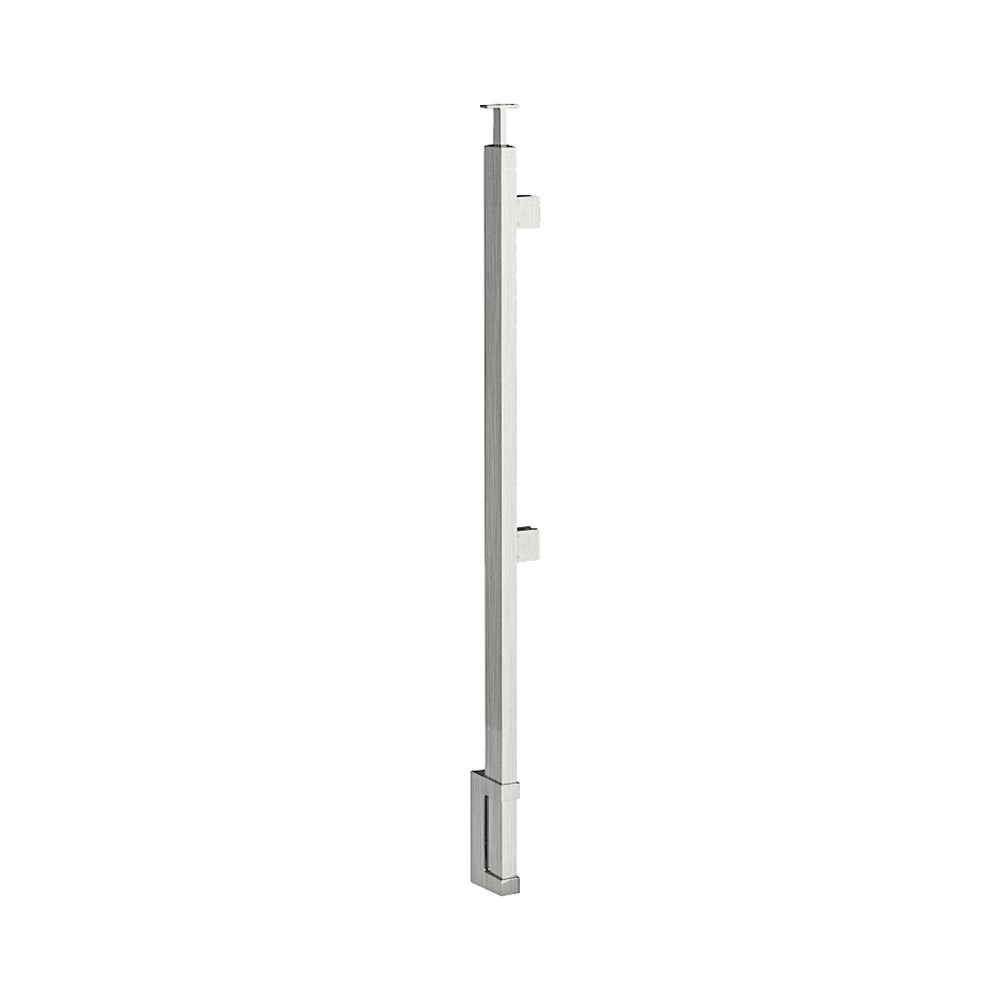 GR6030/42/W - Fascia Mount 42" Post for 3/8" or 1/2" Glass - FOR ROUND HANDRAIL