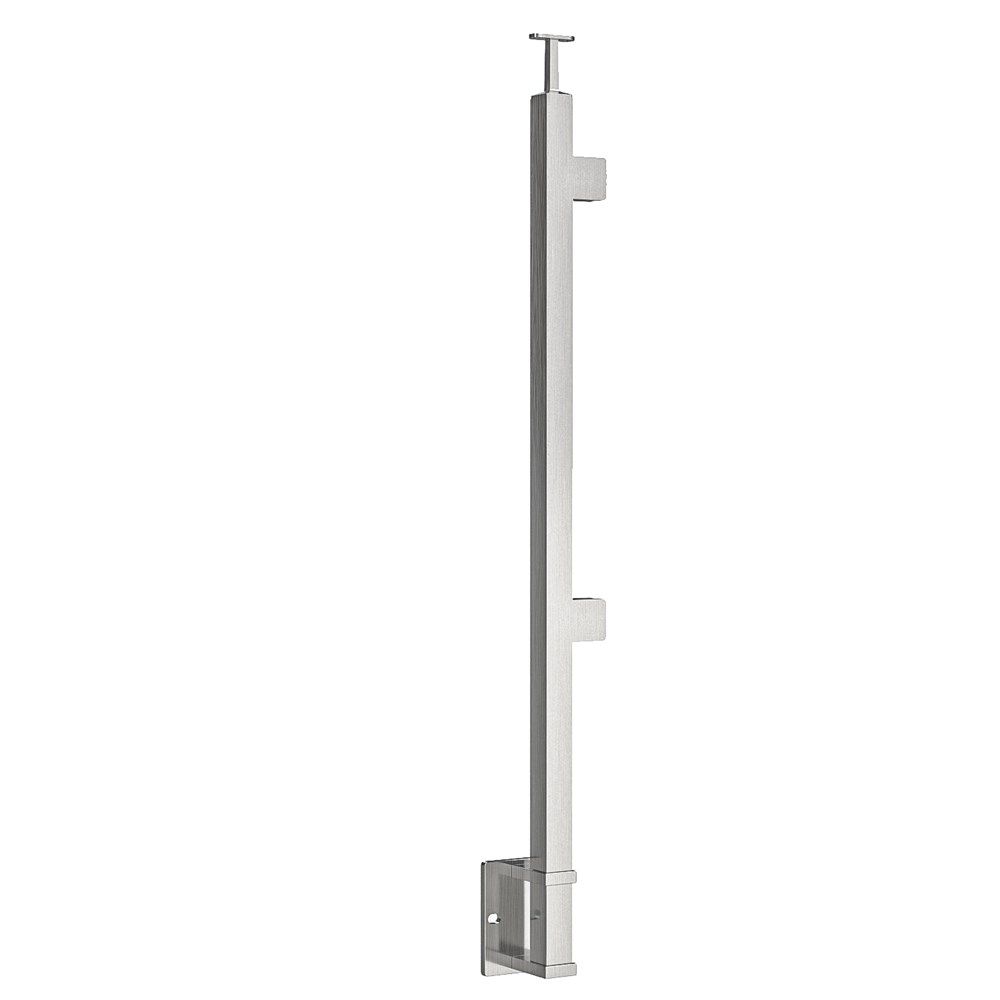 GS40/36/W - Fascia Mount 36" Post for 3/8" or 1/2" Glass - FOR ROUND HANDRAIL