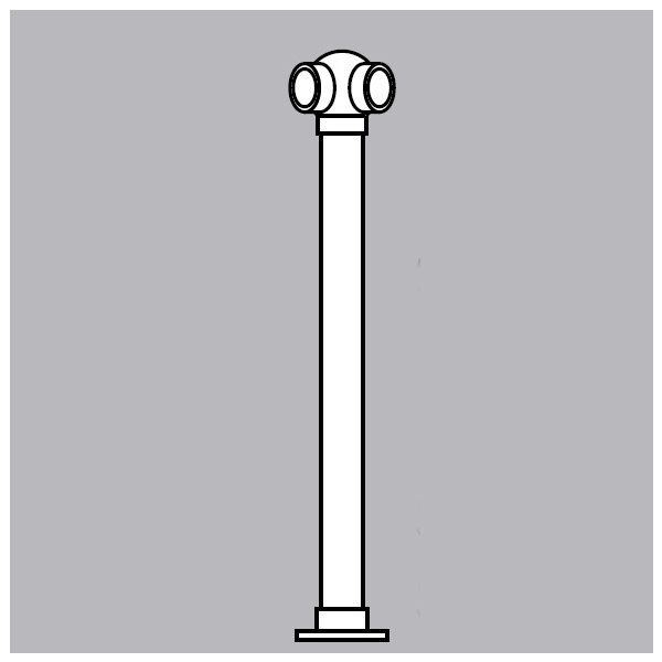 SLBPA - Single Line Ball Posts - 135 Degree Corner Post