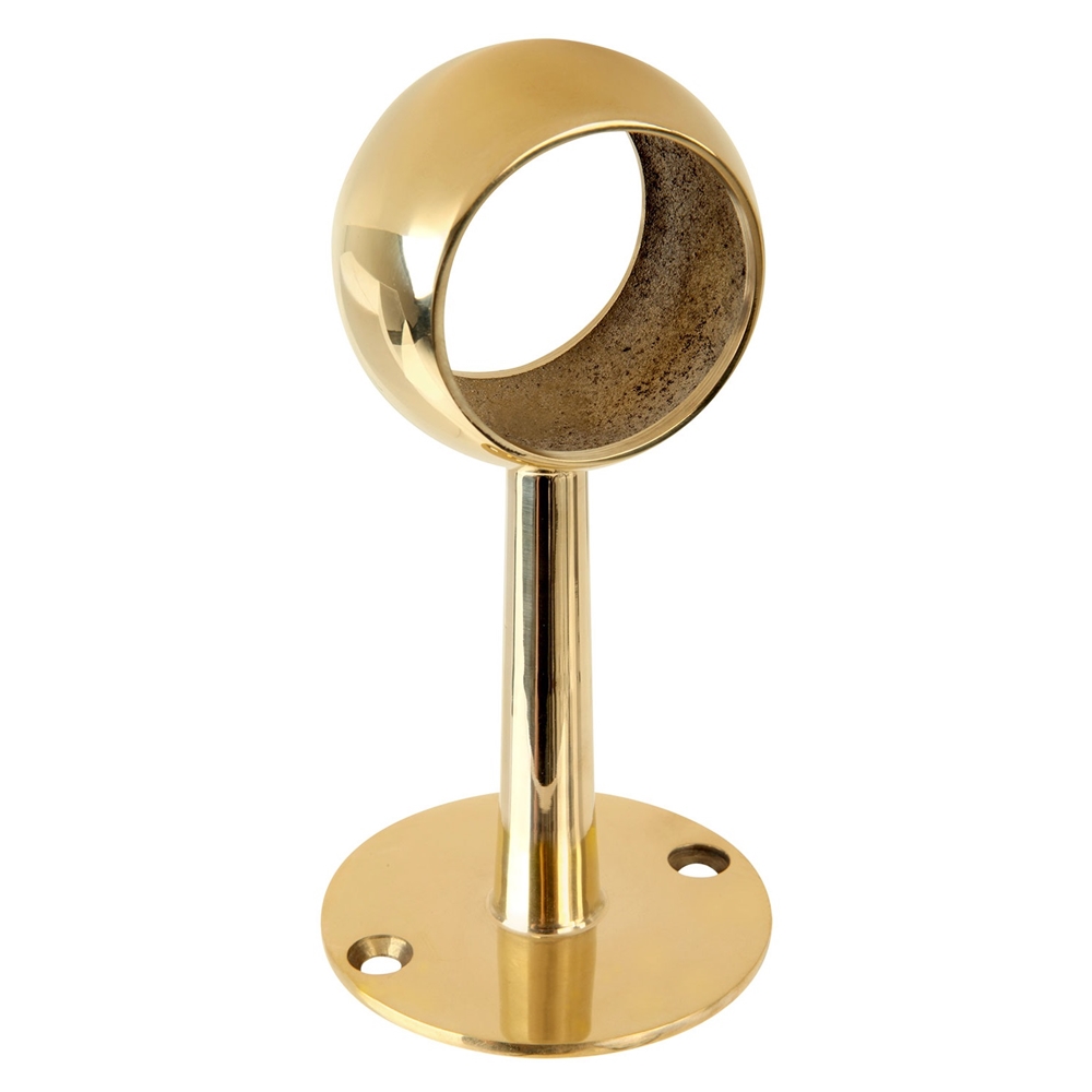 336 - Polished Brass 6" Tall Ball Center Post 2" OD