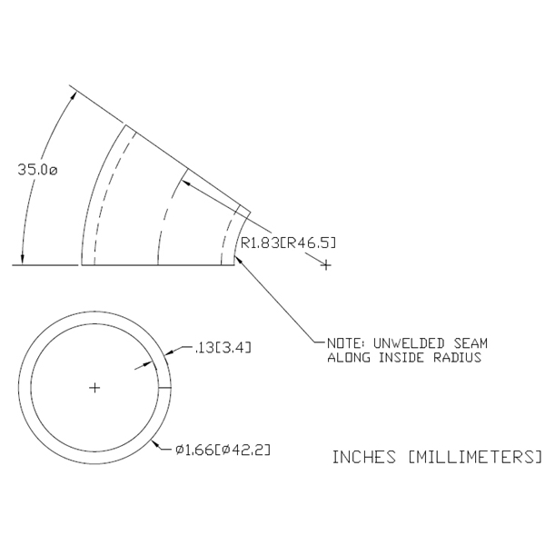 WAG-200 - 35º Elbow 1" Inside Radius