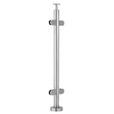 47-G424/42/F/MD - Floor Mount 42" Post for 3/8" Glass Rail (Polished 316 Stainless Steel)