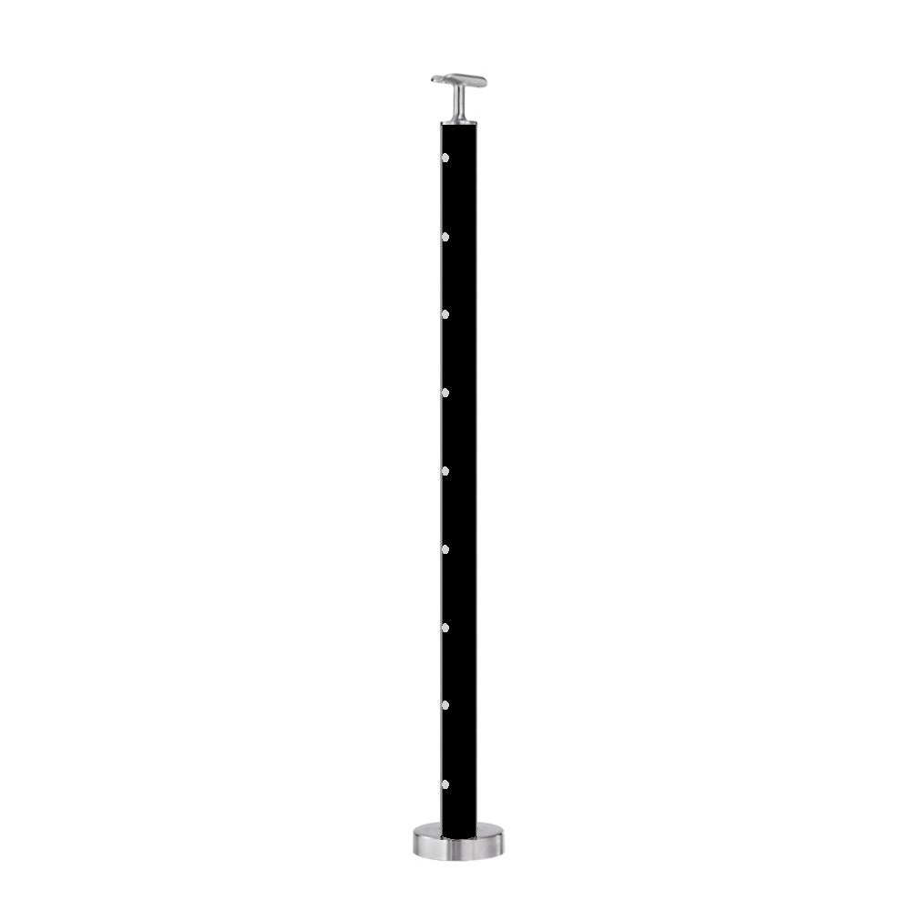 BK-C424/36/F - Floor Mount 36" Post for 1/8" or 3/16" Cable - Flat Black