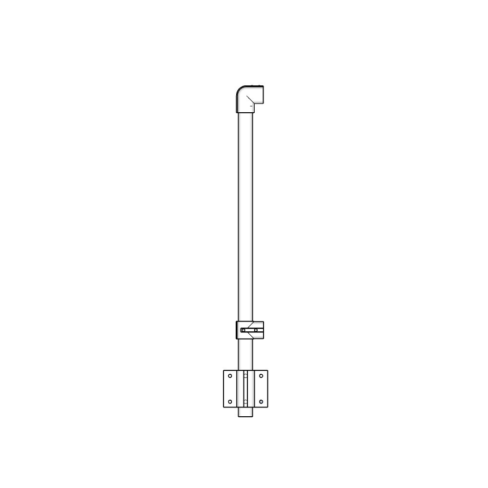 C483/36/W - Prefabricated Fascia Mount Post, 36"H, for 1/8" or 3/16" Cable