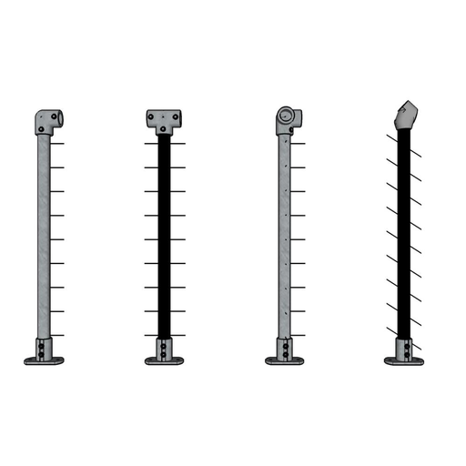 CA114ID/36/F - 36" Floor Mount Cable Post in Galvanized Steel