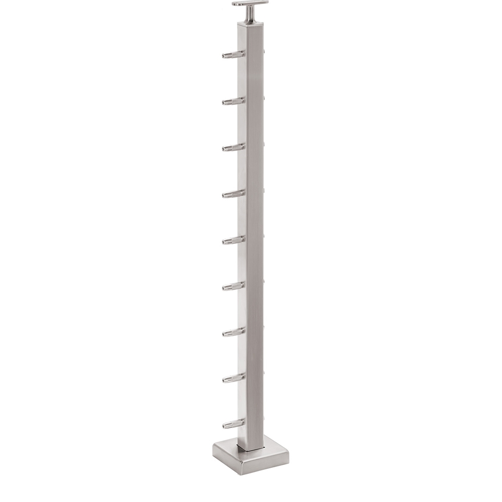 CS161/36/F/F - C.A.T. Floor Mount 36" Post for 1/8" Cable and Square/Rectangular Handrail