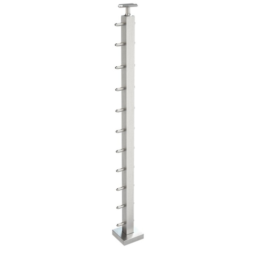 CS161/42/F/F - C.A.T. Floor Mount 42" Post for 1/8" Cable and Square/Rectangular Handrail