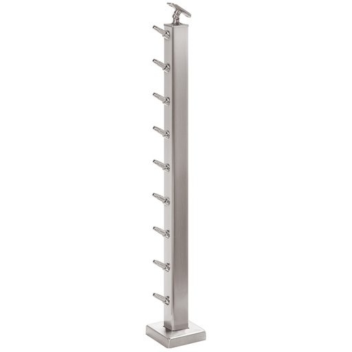 CS162/36/F - C.A.T. 2" Square Floor Mount 36" Post for 1/8" Cable and 1.67" Round Handrail