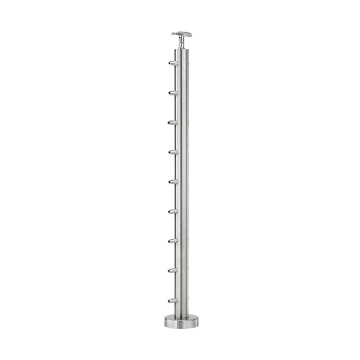 CS424/36/F/F - Floor Mount 36" Post for 1/8" Cable and Square/Rectangular Handrail