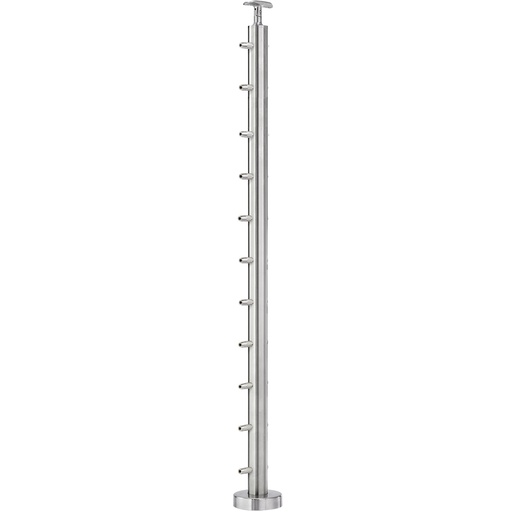 CS424/42/F - Floor Mount 42" Post for 1/8" Cable and 1.67" Round Handrail