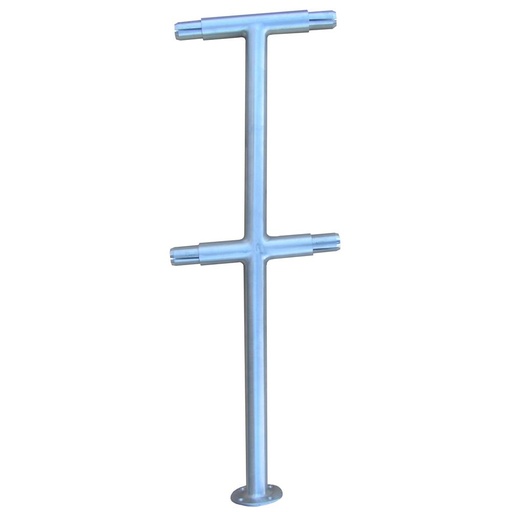 D114IDA - Double Line Pre-Fabricated Brushed Aluminum Welded Posts (For Ramps)