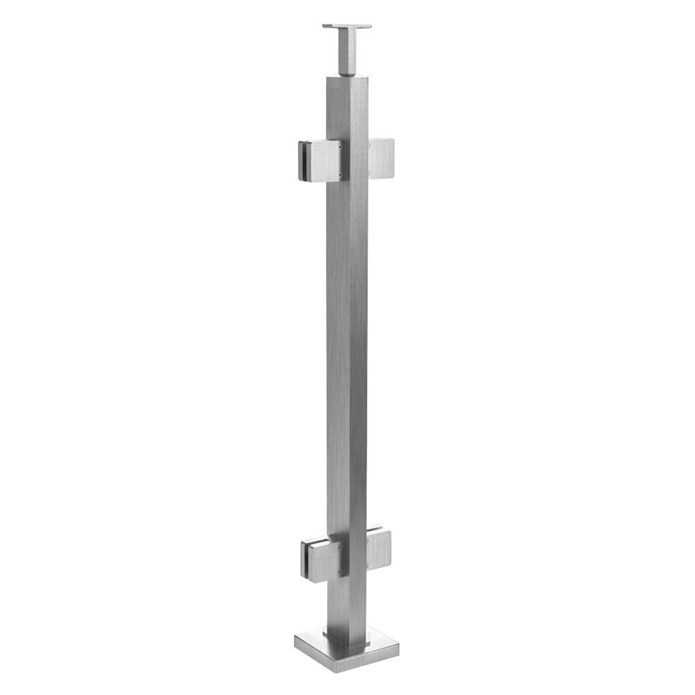 GR6030/36/F - Floor Mount 36" Post for 3/8" or 1/2" Glass - FOR ROUND HANDRAIL