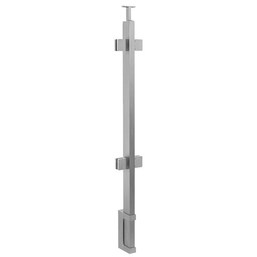 GR6030/36/W - Fascia Mount 36" Post for 3/8" or 1/2" Glass - FOR ROUND HANDRAIL