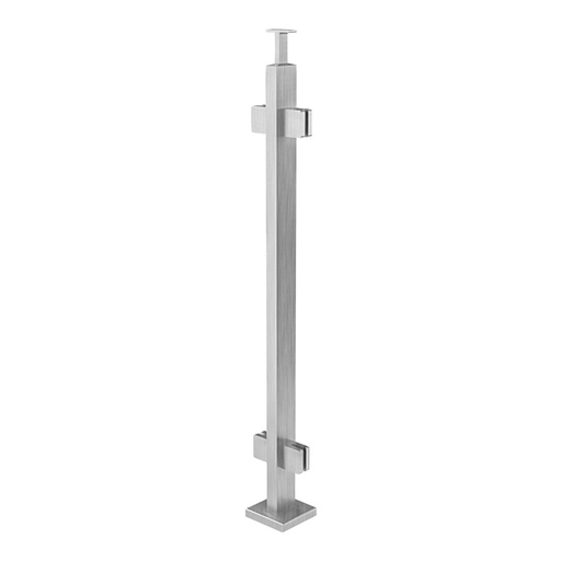 GR6030/42/F - Floor Mount 42" Post for 3/8" or 1/2" Glass - FOR ROUND HANDRAIL