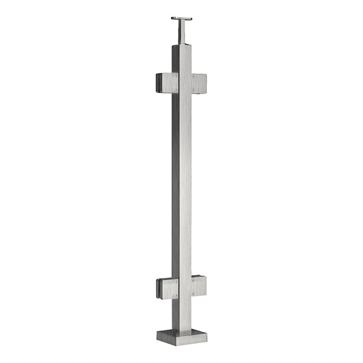 GS40/36/F - Floor Mount 36" Post for 3/8" or 1/2" Glass - FOR ROUND HANDRAIL