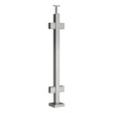 GS40/36/F/F - Floor Mount 36" Post for 3/8" or 1/2" Glass - FOR SQUARE HANDRAIL