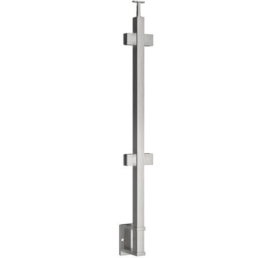 GS40/36/W - Fascia Mount 36" Post for 3/8" or 1/2" Glass - FOR ROUND HANDRAIL