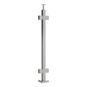 GS40/42/F - Floor Mount 42" Post for 3/8" or 1/2" Glass - FOR ROUND HANDRAIL