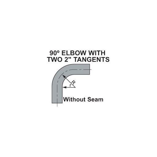 [WA-290-2] WAG-218-2 - 90º Elbow 1" Inside Radius With 2" Tangents