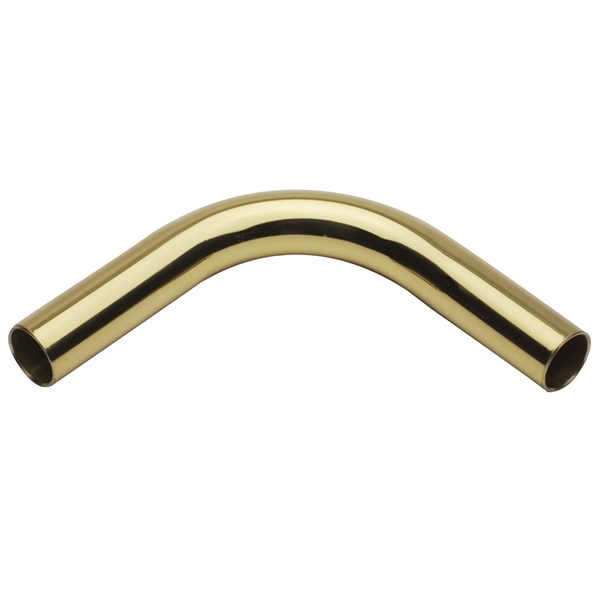 Polished Brass Clear Coat Rail 90 Deg Elbow 5/8" Tubing