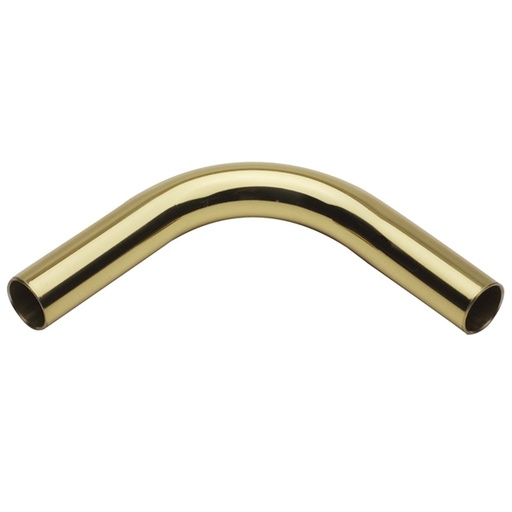 [02-391] Polished Brass Clear Coat Rail 90 Deg Elbow 5/8" Tubing