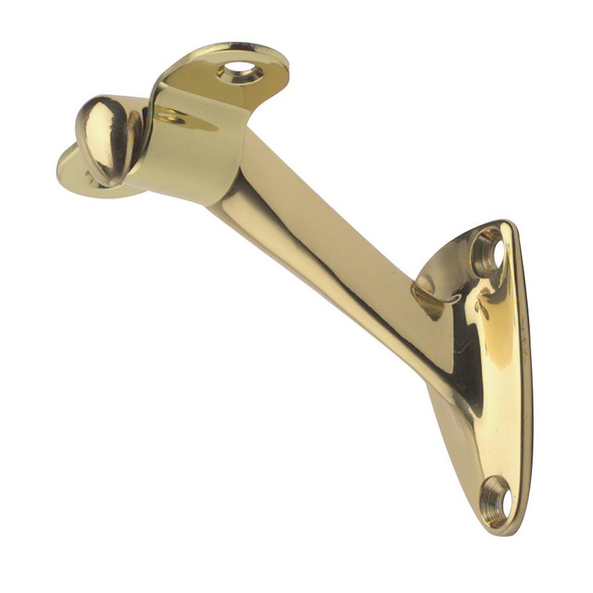 Clear Coat Brass Handrail Bracket Flat Top For Wood Railing