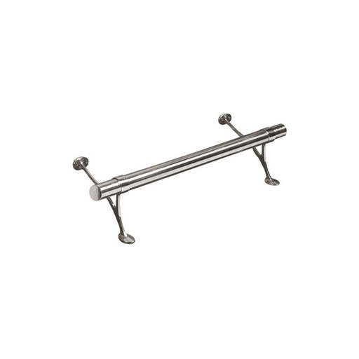 [FR1003/2/00/600] 3 FT Bar Foot Rail Kit - Polished Brass w/ Flush End Cap