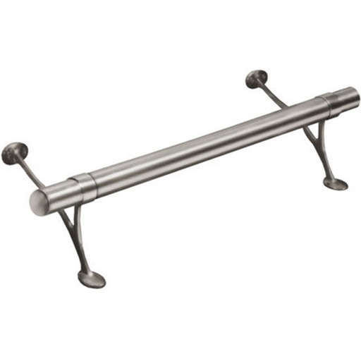 [FR1004/2/00/600] 4 FT Bar Foot Rail Kit - Polished Brass w/ Flush End Cap