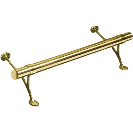 [FR1005/2/00/600] 5 FT Bar Foot Rail Kit - Polished Brass w/ Flush End Cap