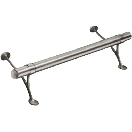 [FR1005/2/40/600] 5 FT Bar Foot Rail Kit - Polished Stainless Steel w/ Flush End Cap