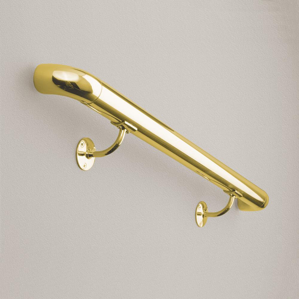 4 FT Round Hand Rail Kit - Polished Brass