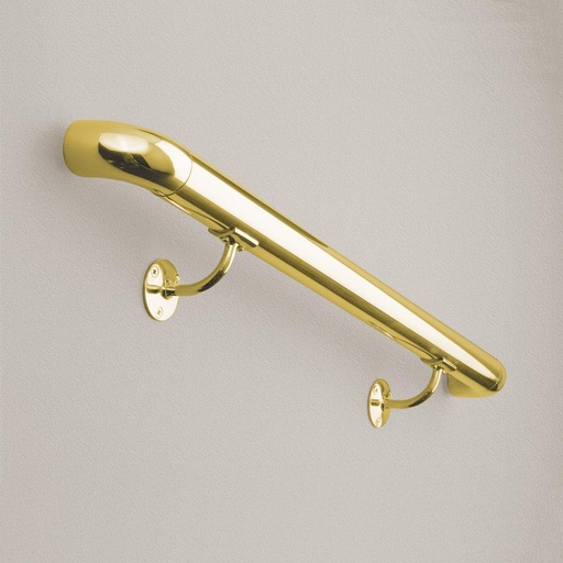 [HR1004/1H/00] 4 FT Round Hand Rail Kit - Polished Brass