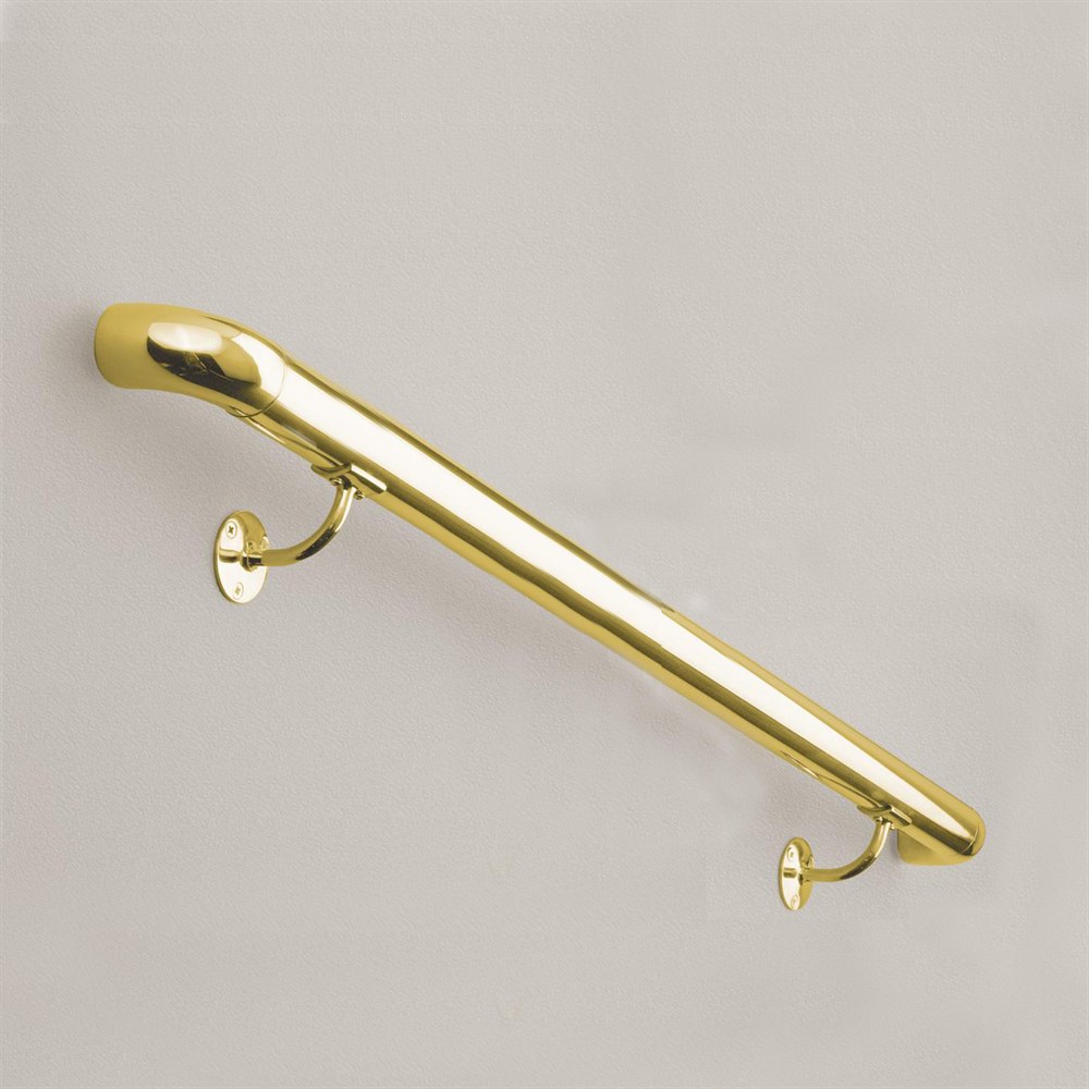 6 FT Round Hand Rail Kit - Polished Brass